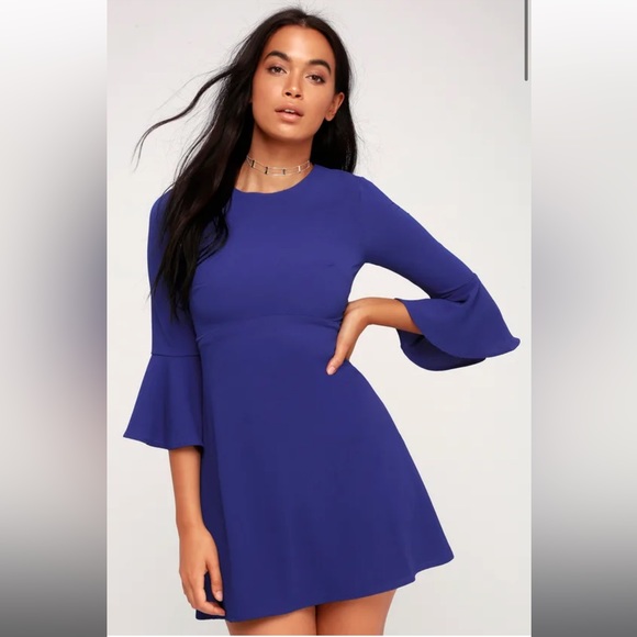 Lulu’s Royal Blue Dress - Picture 1 of 7